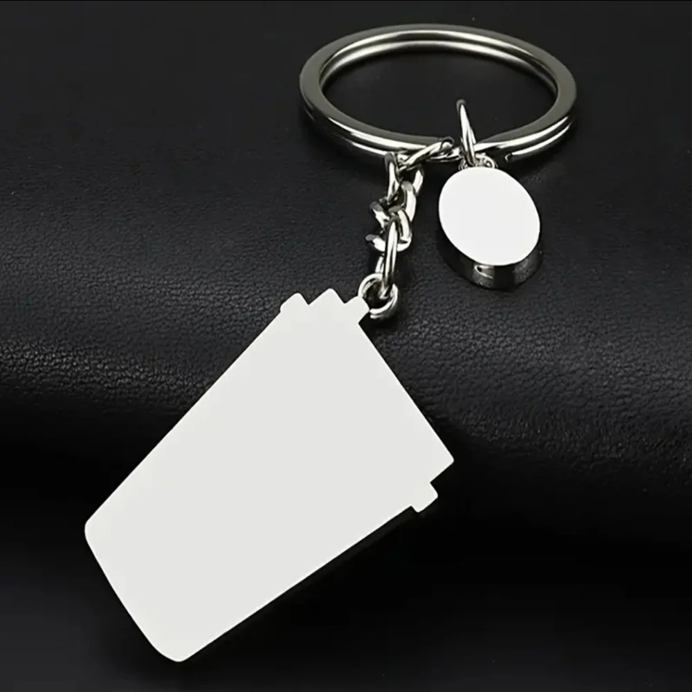 Silver Coffee Keychain